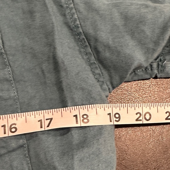 Athleta Retreat Short Sleeve Linen Turquiose Top - Picture 3 of 6